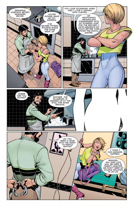 Power Girl/Kara Zor-El/Kara Zor-L/Karen Starr. Becoming no metabolism/powered human bullshit. [Convergence Action Comics #1] by International-End100