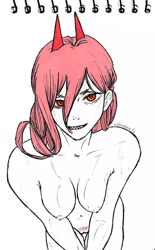 Power nude sketch Chainsawman by deepwaifu