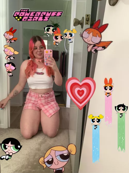 powerpuff girls! i know i look like blossom but i’m really a bubbles 👉🏻👈🏻 by isobellie7