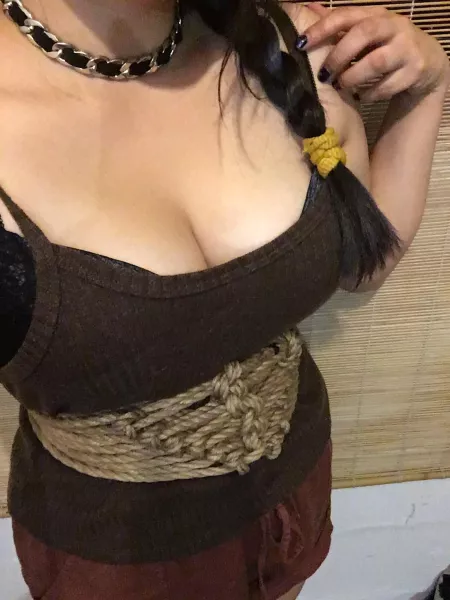 Practice makes perfect with rope corsets! :3 by wildfl0wr