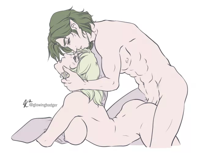 practicing posing with Seteth and Byleth by glowingbadger