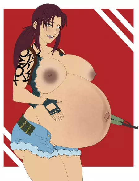 Pregnant Revy Commission (Artwork by Clone66) by Absolute-Dima