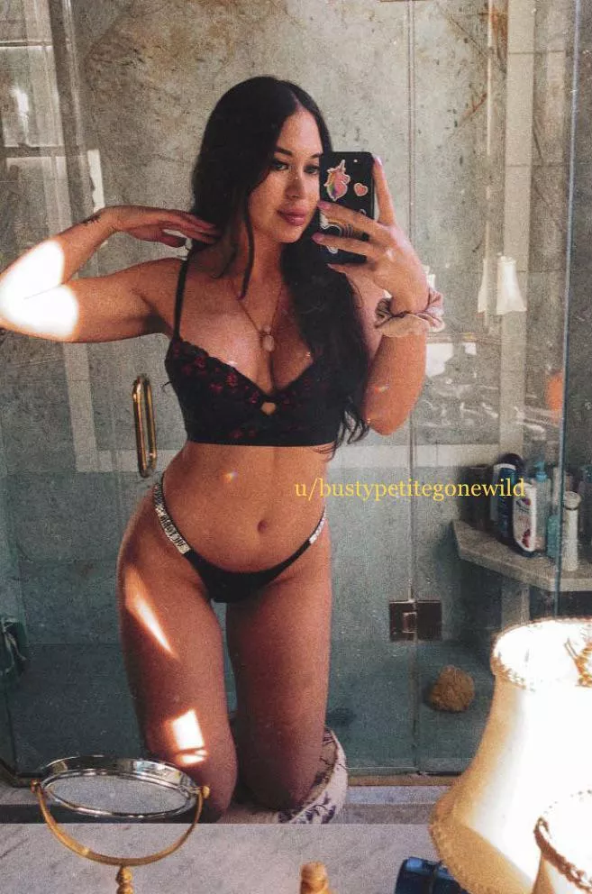 Pre-rave selfie posted by bustypetitegonewild