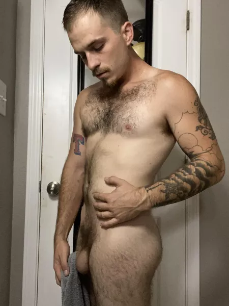 Pre-shower shenanigans by theycallmeyello