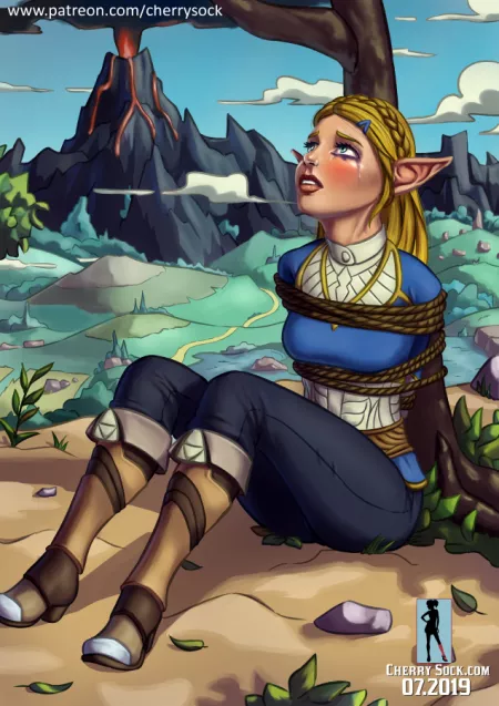 Princess Zelda in a tough predicament (CherrySock)[Legend of Zelda] by Evokati