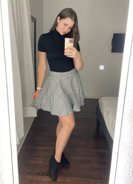 Prob a little bit more conservative than some other skirts, but I liked the outfit. by shibahuskymom