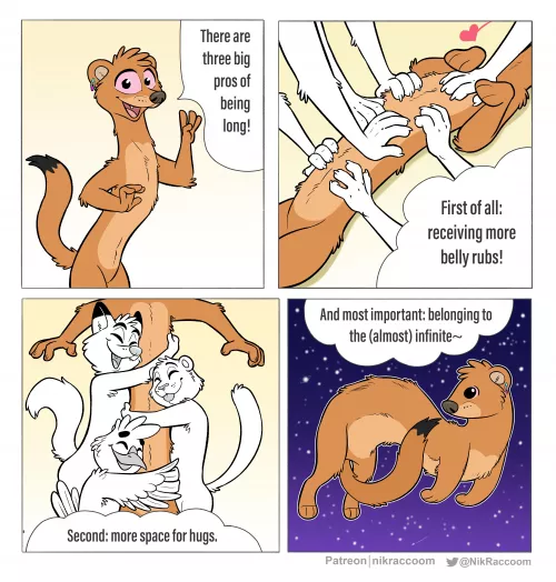 Pros and cons of being long. By me (@NikRaccoom) by Nik159