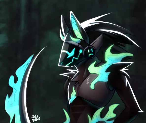 Protogen commish!! (art by me, @RobinJinx_ ) by Jinx_Robin