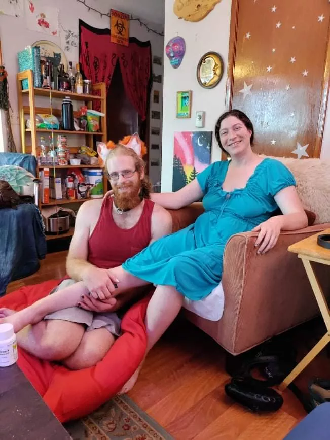 Proud of my pet for going to the store wearing his ears and collar! posted by googelyboogely