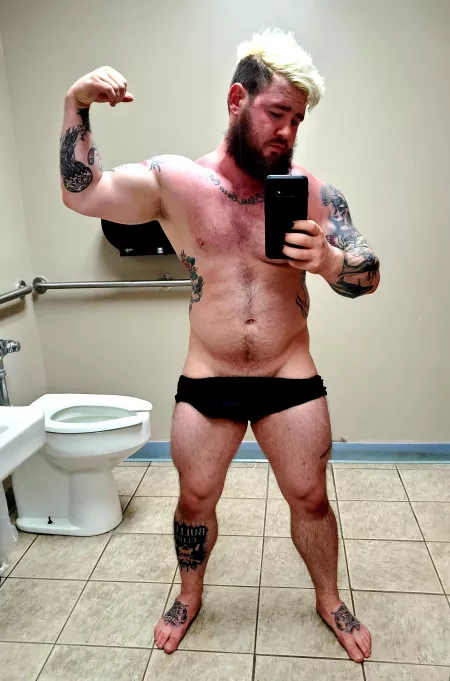 Public bathroom selfie ;) by underwearempire