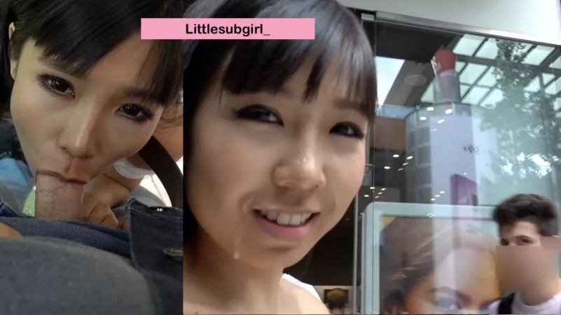 Public blowjob and walk with cum on my face ;) [OC] by littlesubgirl_