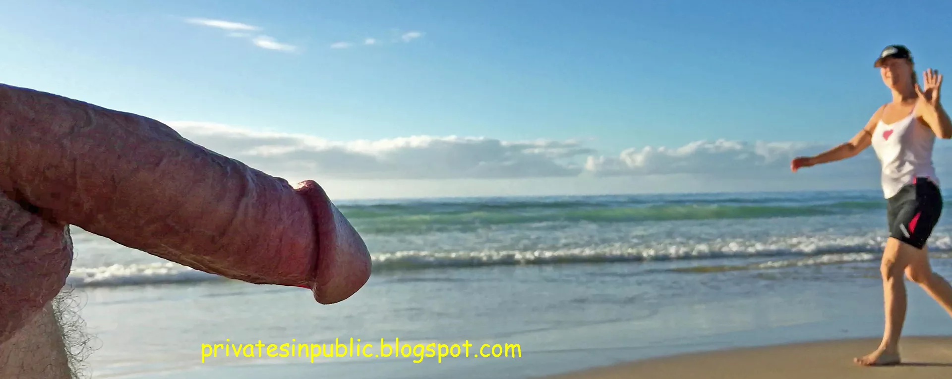 Public CFNM erection encounter on the beach - she loved it, he loved it! Happy times. posted by Public-Erection-CFNM