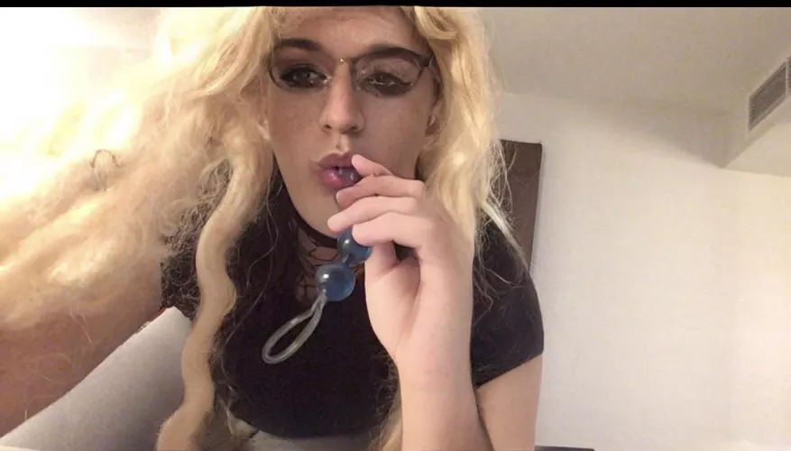 Pull my anal beads out from deep in my ass and force me to lick them clean like the good girl I am by kgans078