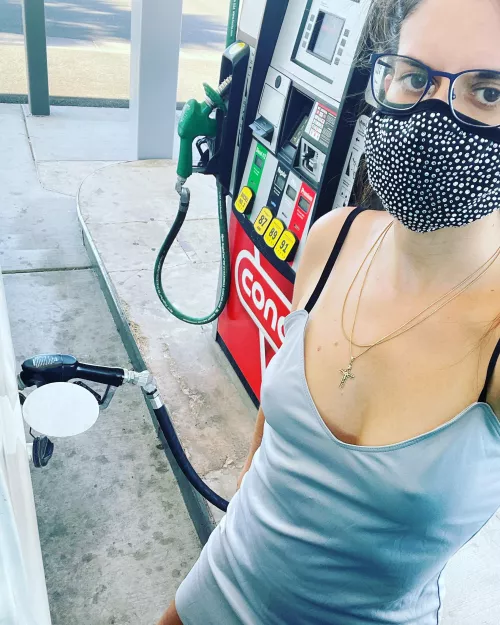 Pumping gas. Minding my own beeswax 🙋🏼‍♀️ by katkensington