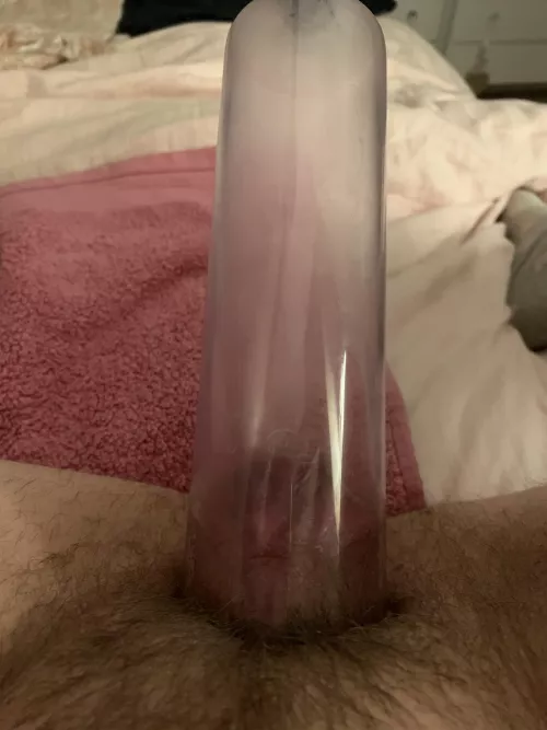 pumping with a huge crystal bedknob in my pussy.. im so full inside and pumped to my limits outside 💦 by zyeene19