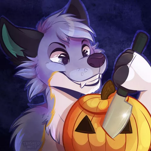 Pumpkin Carving 🔪🎃 (art by me - trashedmutt on Twitter) by trash-mutt