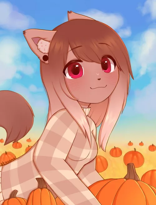 Pumpkin patch (Art by me: @itsnekoamai on twitter) by Itsnekoamai