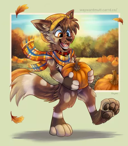 Pumpkin Pickin' (Art by me ~ @Waywardmutt on Twitter) by waywardmutt