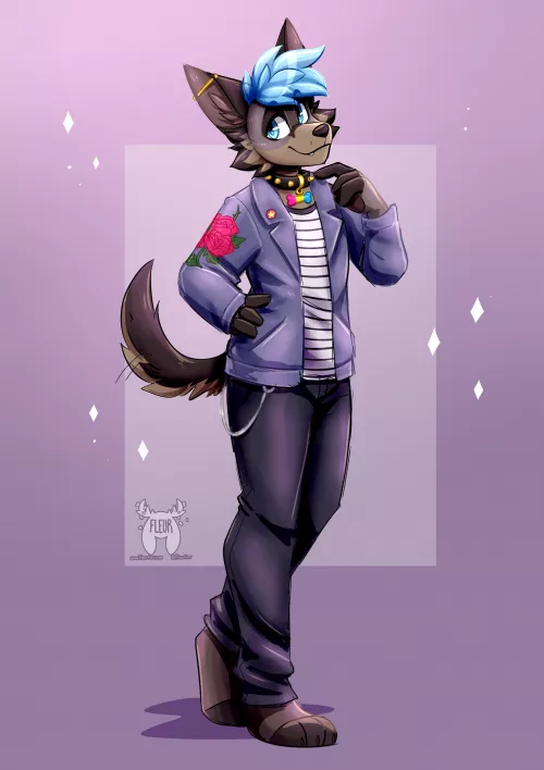 Punk doggie (Art by me: @Fleurfurr on twitter) by Fleurfurr