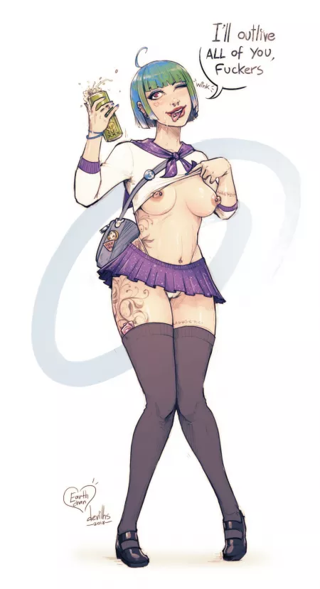 Punk-girl Earth-chan by Ironsktwo