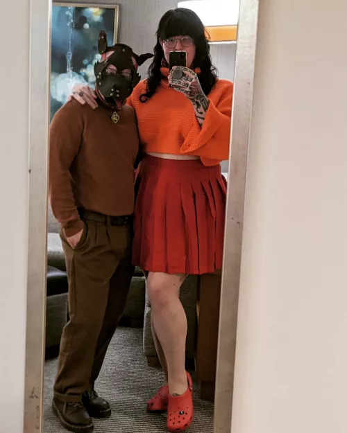 Pup Scoob and Hot Handler Velma: Circa Halloween 2021 by jaycoulonge