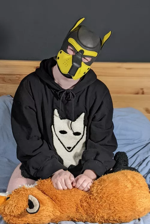 Puppy has a fox! by leashedcopper