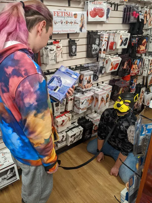 Puppy went shopping for new toys with his master today :3 by Kiowa_Ott