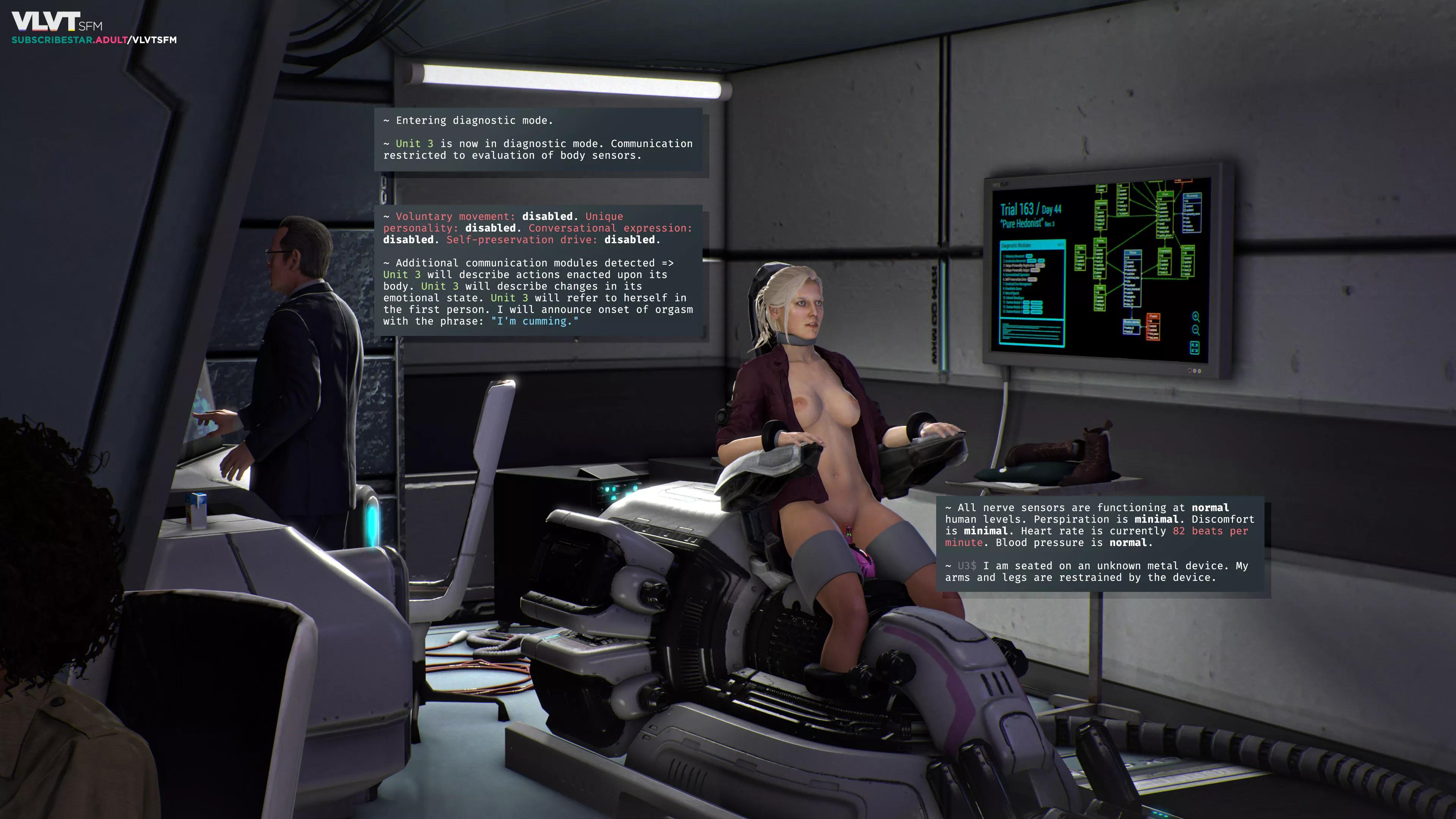 Pure Hedonist cyborg bondage poster set (Uncharted?) [VLVTsfm] posted by vWrites