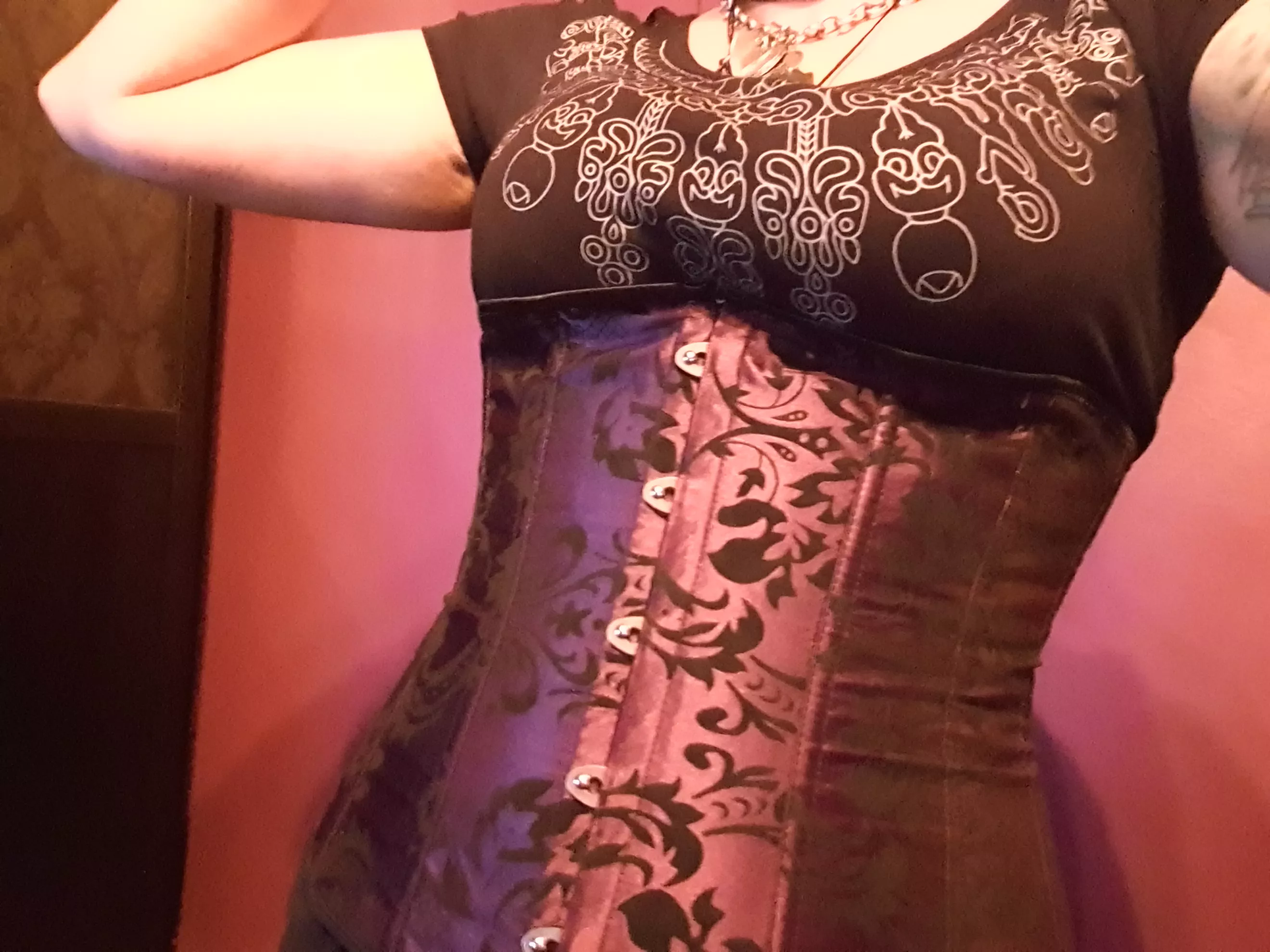 Purple clincher and Heilung t-shirt, I think it looks cool. I'll be wearing this combo out and about. posted by WetLilPixiePie