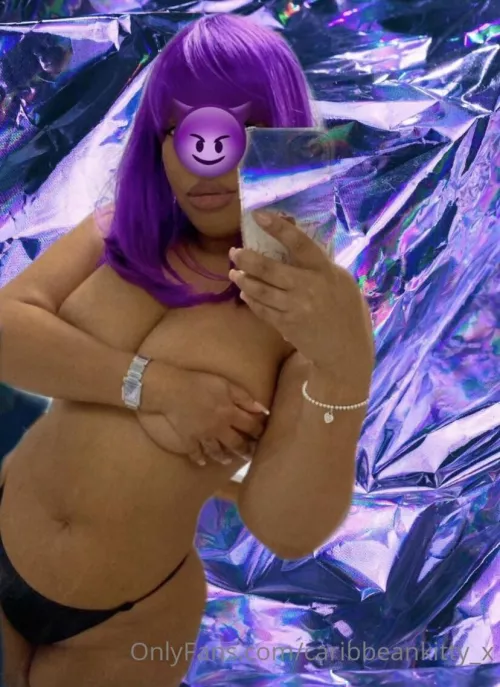 PURPLE HAZE, ALL IN MY BRAIN 💜👅 WHO WANTS TO FUCK ME IN MY NEW WIG? LINK IN COMMENTS 😈 by CaribbeanKitty01