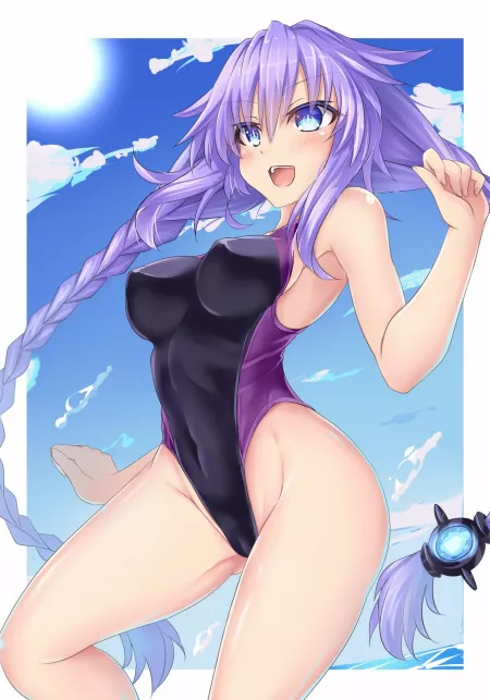 Purple Heart Highleg Swimsuit (Kazuneko) [Neptune] by sequence_string