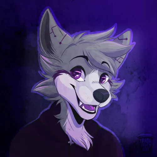 Purple Wolf 🐺 (art by me - TrashmuttArt on Twitter) by trash-mutt