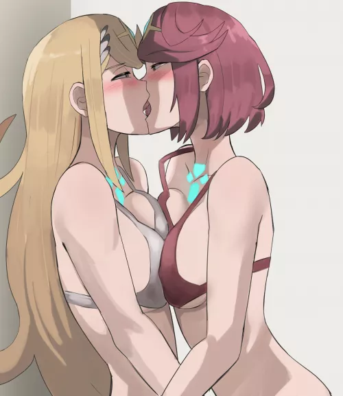 Pyra and Mythra getting hot and heavy with each other (Jourd4n) [Xenoblade Chronicles 2] by MillionHypotheses