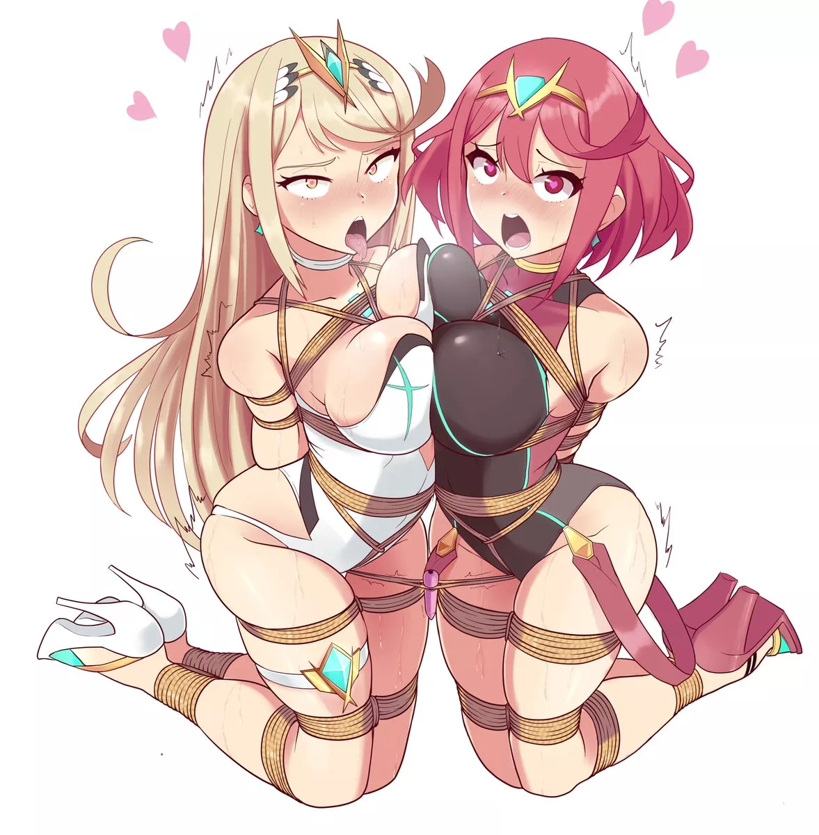 Pyra & Mythra shaken through the bind (BagelBomb) posted by definitelynotaiko