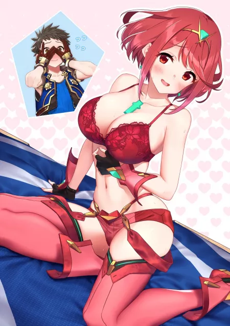 Pyra showing off lingerie by Terran117