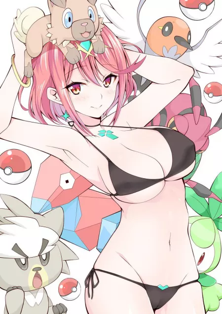 Pyra with Pokemon (KOU∞) by Terran117