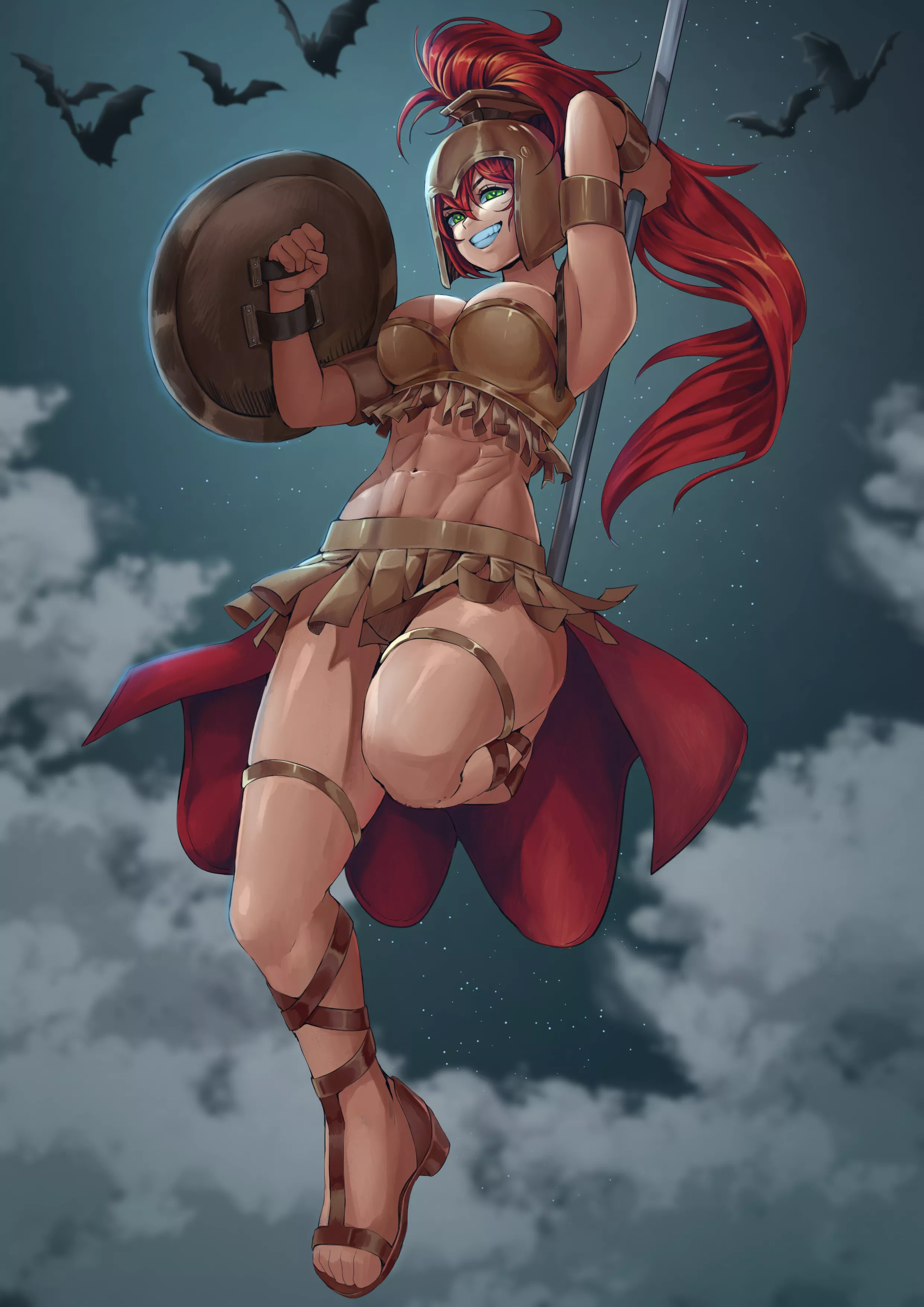 Pyrrha is dressed as a badass Spartan warrior for Halloween (liilica) [rwby] commissioned by me posted by darkrobbe1