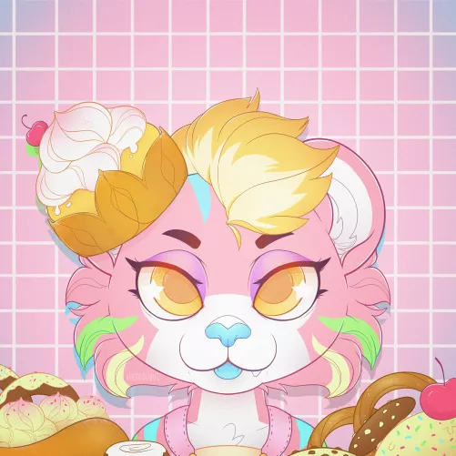 🎂 Queen of Cakes 🎂 (Art by me, Heyadoodlebug | character belongs to FuzzyFurCreations) by HeyaDoodleBug