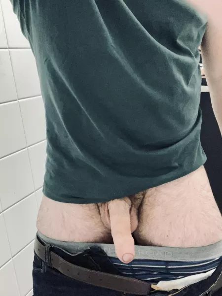 Quick bathroom pic. My girlfriend has no idea I am wanting to find a dominant guy on here to collar and train me (31) by HuskyRSA1