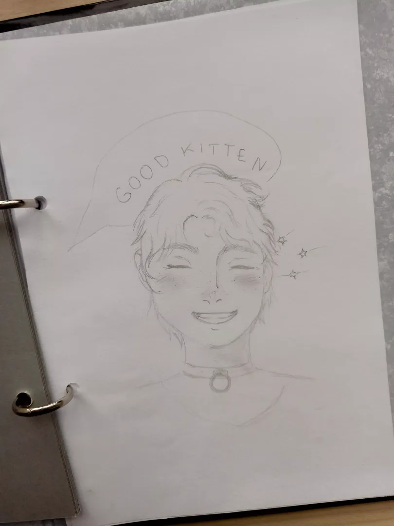 Quick sketch of my kitten's reaction when I tell him he's a good boy <3 posted by ann-kalina