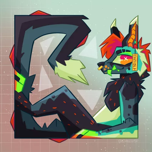 Raffle piece done! (art by me) [@hornedpup on twitter] by hornedpup