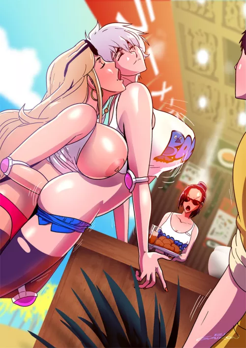 Rangiku fingering Isane in public by lespam_605