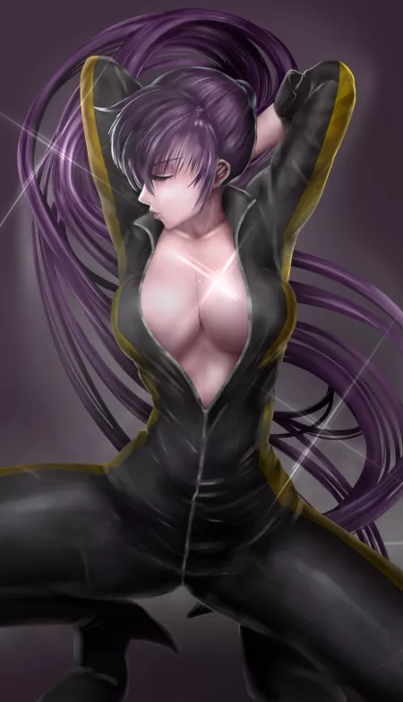 Raven Haired Girl Bikesuit Unzipped (Kodama Nekoemon) [Original] by sequence_string