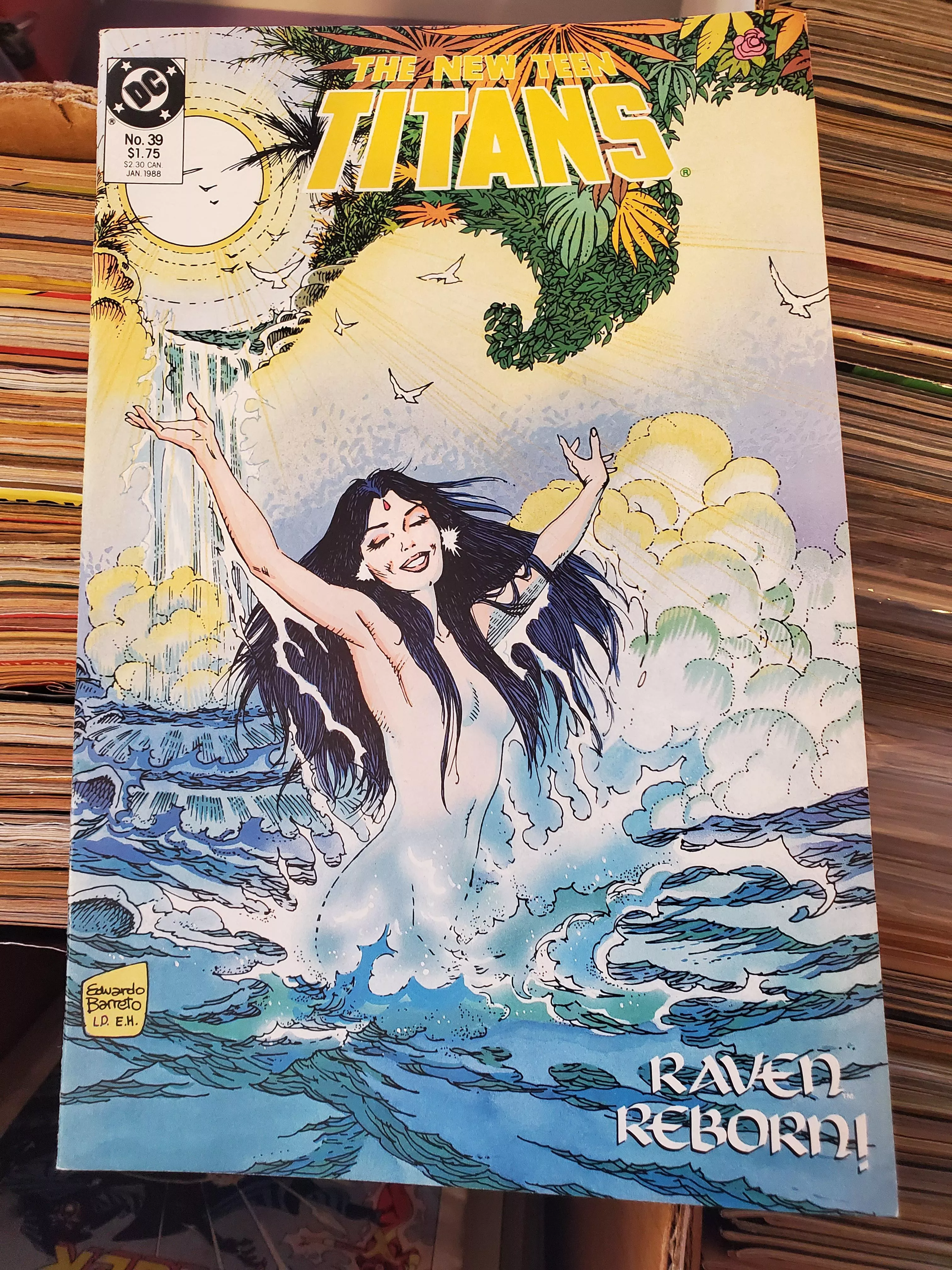 Raven skinny dipping on the cover! [New Teen Titans 39] posted by Thayerphotos