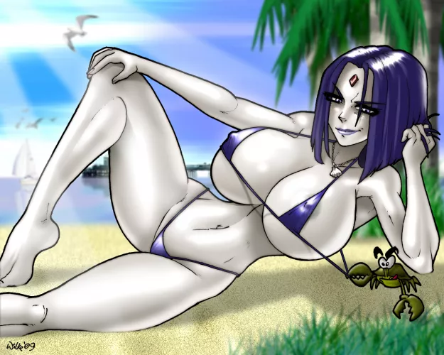 Raven's Beach Babe Reign (CerberusLives) by Suus-SuntanX