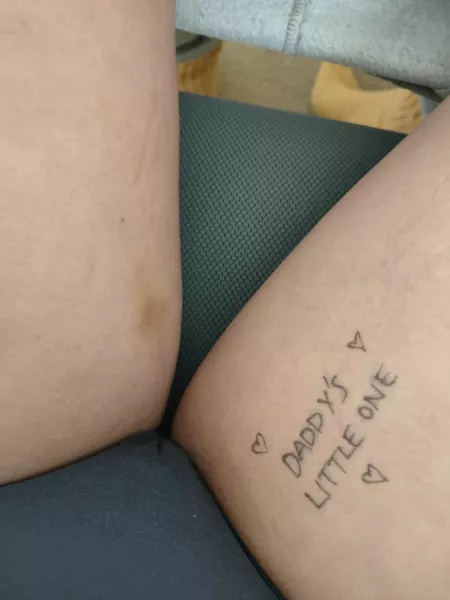 Ready to tackle the day with Daddy’s bruises and branding on my thighs 💖 by Daddys_little_mess