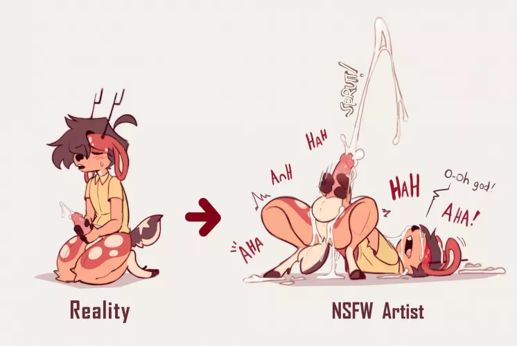 Reality vs NSFW artist (pcraxkers) by Nyiffy