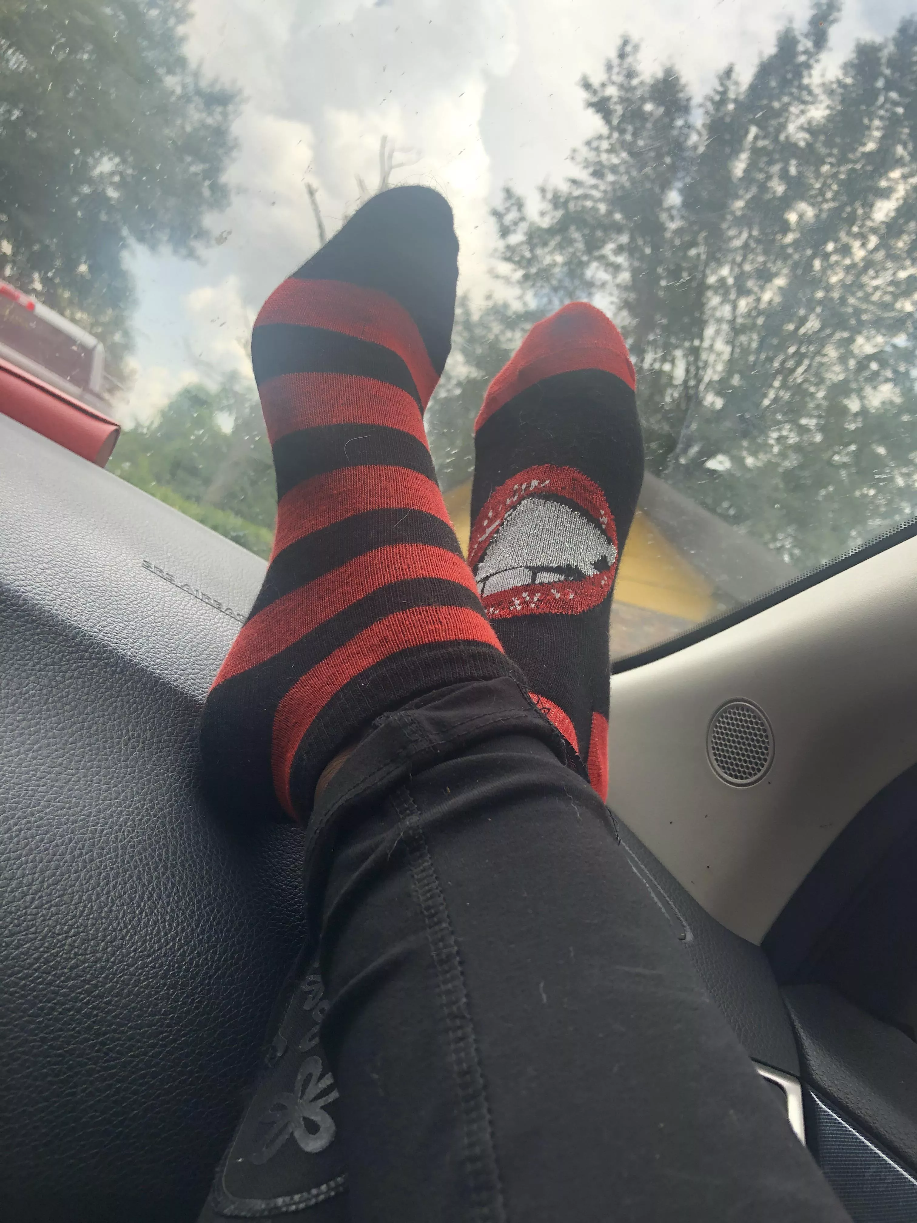 Red and black ankle socks ✨ posted by Apart-Wish