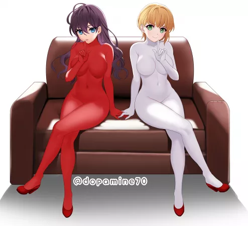 Red And White Suits, Shiki And Frederica (Dopamine70) [Idolmaster] by sequence_string