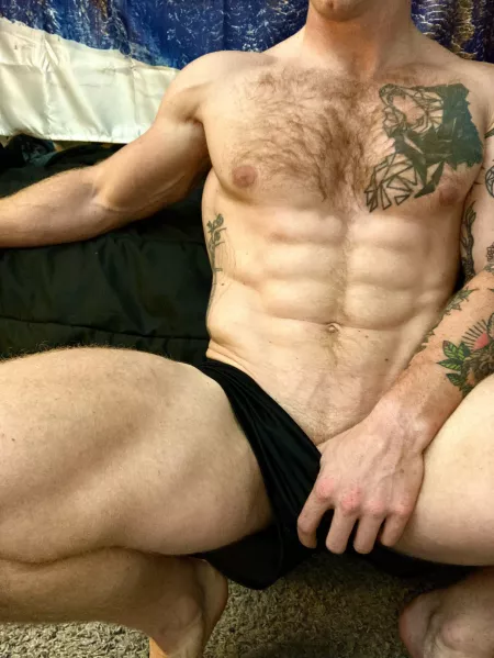 Red chest hair and a red carpet to match by LevLieben